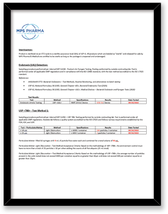 Certificate of Analysis